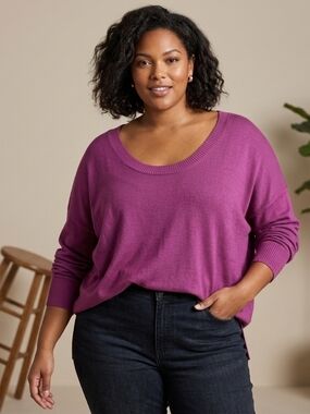 GAP Scoop Neck Sweater in Fuchsia Size XL